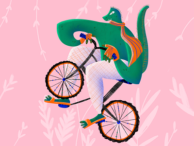 Crocodile on a bike