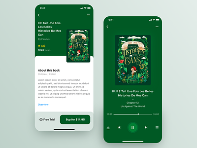 Audio Book Details app design ui