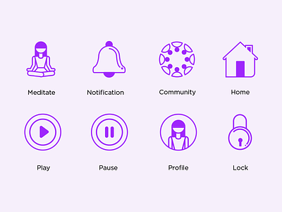 Meditation App Icons app icons icon icon design icongraphy icons design icons pack icons set