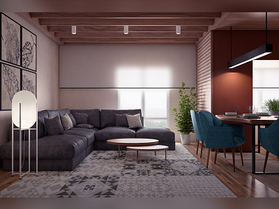 Interior Livingroom 3d design 3ds max cool color interior vray