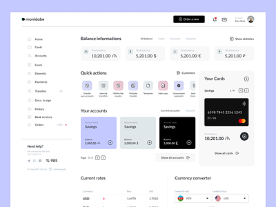 monidabe.com | online banking | concept design