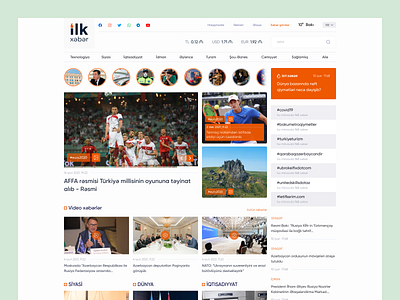 ilkxeber.az | UX/UI design | news platform azerbaijan blog clean green ilkin hesenli kerim letif modern new news orange read red slider ui design ux design website
