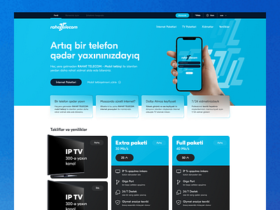 rahattelecom.az | Internet Provider | UX/UI design azerbaijan communication creative design internet kerim letif mobile provider rahat telecom ui design ux design