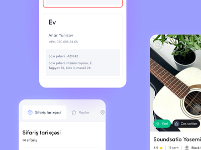 promusic.az | music e-commerce platform account azerbaijan blue buy card clean creative details guitar kerim letif location modern music online product promusic purple ui design ux design