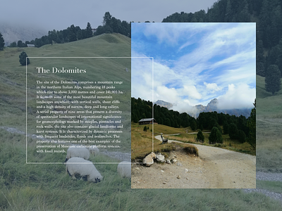 The Dolomites design indesign landing nature photography prospect ui uidesign webdesign
