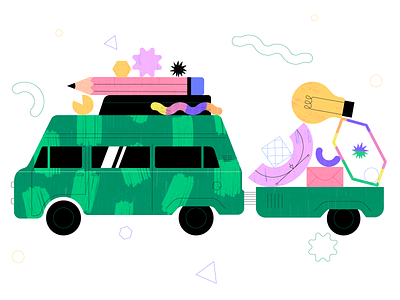 Travel car 🚀 animation branding car design flat graphic icon illustration ui ux vector