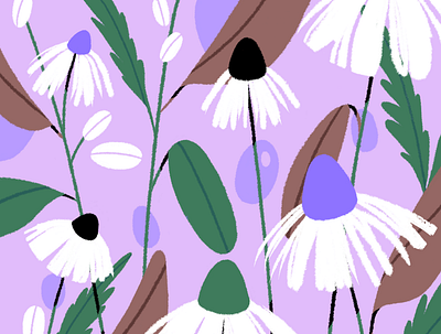 🌱 Daisy 🌱 branding daisy design flat flower graphic illustration nature pattern plant purple vector