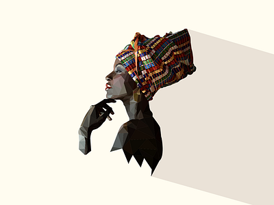 Low poly african lady africa character lady low poly low poly art poly shadow women