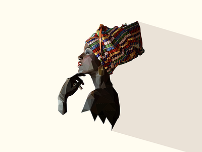 Low poly african lady