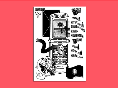 ☎️dingeling☎️ poster detail design donald fun graphic joke katamoravszki moravszki motorola palm telephone typo vector