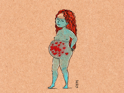 Pregnant three aquarell art editorial illustration illustrationart picturebook watercolor pregnant woman