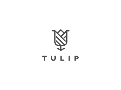 Tulip art clean creative elegant line logo design simple strong tulip