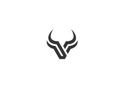 V Bull bull design logo simple vector