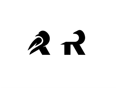 R Bird animal bird logo monogram r raven