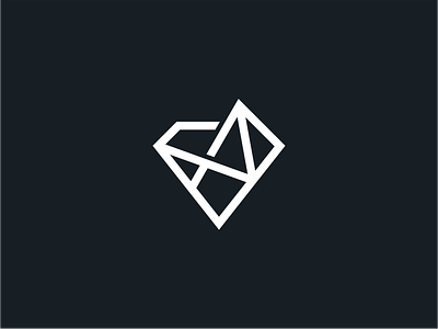 Diamond abstract diamond geometric icon logo mountain