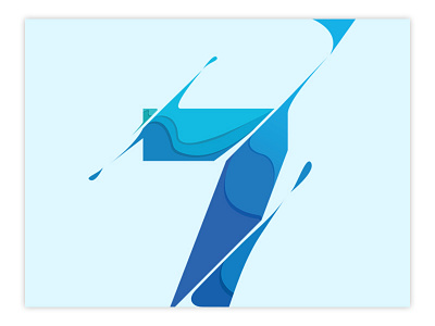 7 blue design gooey letter logo perdana seven water waves yoga yoga perdana