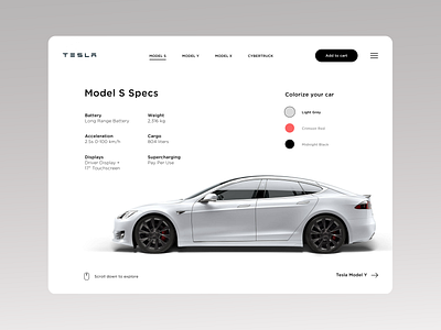 Tesla Model S Display car illustration layout typography ui user interface