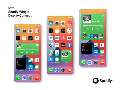 Spotify Widget - iOS 14 Concept apple clean figma ios ios14 spotify ui widget