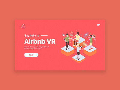 Airbnb VR Landing Page Illustration art color graphic design illustration ui ui ux design uidesign vector web