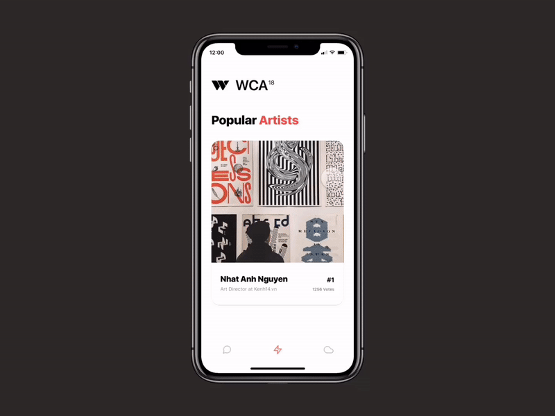 WeChoice Awards 2018 Interaction Screen animation effect interaction interaction design ios mobile animation mobile app ui uidesign