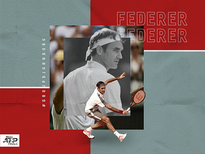Roger Federer Nitto ATP Finals collage color constructivism design illustration layout tennis