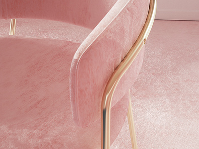 Detail of the velvet chair