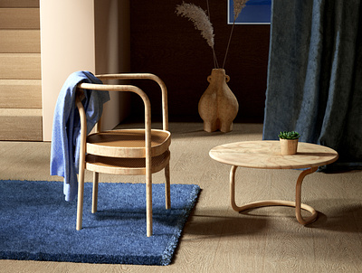 Anouk's wood chair c4d chair cinema4d interior interior decor interior design interiordesign interiors octane octanerender setup wood chair