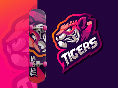 TIGERS bold brand design forsale gaming illustration logo sport tigers vector