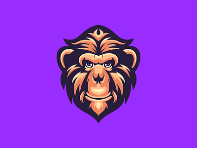 monkey animal brand branding design emblem forsale illustration logo monkey sport vector