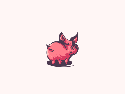 pig animal brand design icon logo pig