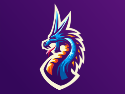 dragon bold brand design dragon emblem forsale gaming illustration logo sport vector