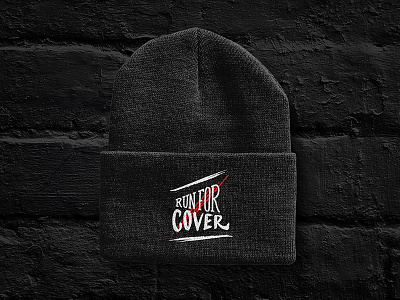 Run For Cover Branding - Beanie apparel design band beanie branding logo design