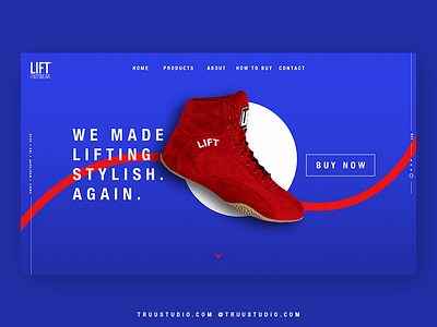 Lift Footwear - UI experiment blue branding red shoes site ui ux vibrant web web design webdesign