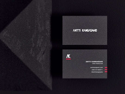 Antti Kangasaho Identity branding business cards dark logo visual identity