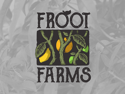 Froot farms art citrus farm illustration logo logotype woodcut