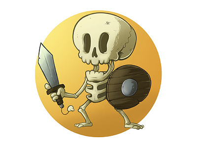 Bony Brawler allanohr cartoon character cut design digital illustration photoshop skeleton skeletoon skull toon