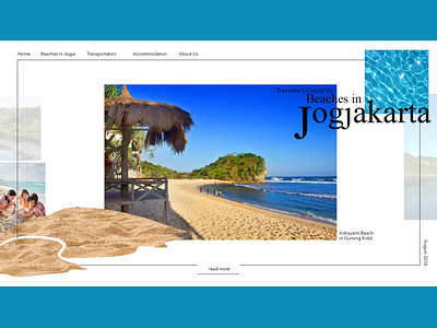 Beaches in Jogjakarta Webpage beach frontend guide minimalism travel web webdesign