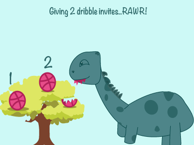 Rawrrrr dinosaureatsinvites dinosaurlove dribbbleinvites dribbblelogo dribbbleontrees invites rawr