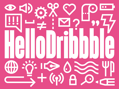 Hello Dribbble customtype design hello pictogram type typography