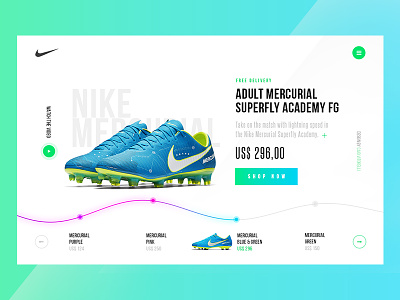 Visual exploration for Nike website shop app clean design e commerce footbal freebie nike shop ui ux