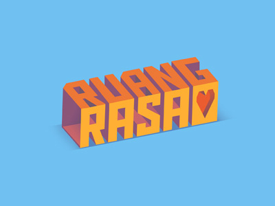 Ruang Rasa Logo 3d font lettering logo rasa ruang script space texture tribal type typography