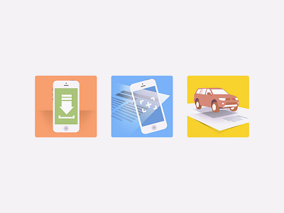 Augmented Reality Icons augmented car icon illustration iphone letter mitsubitshi reality square vector