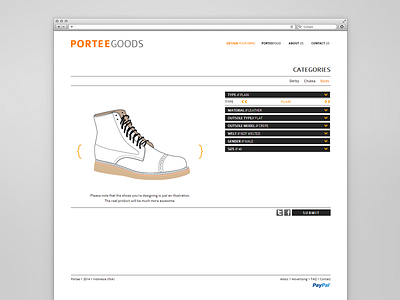 Portee Goods Shoes's Website bandung flat indonesia portee shoes ui website