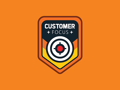Costumer Focus bulls eye customer focus emblem enamel jenius logo patch target
