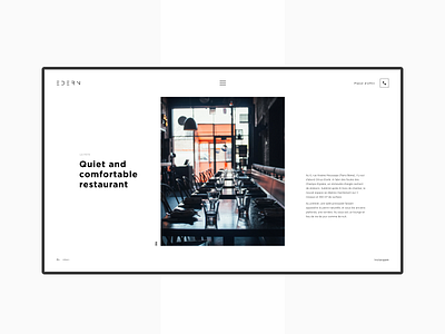 Edern — Restaurant adaptive black and white design figma minimalism responsive design restaurant ui ux
