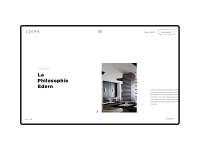 Edern — Restaurant Concept adaptive animated black and white design figma minimalism responsive design restaurant ui