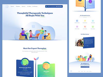 Landing page design for Therapy Service Provider