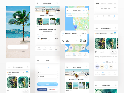 WeSwim - Mobile App beaches design mobie mobile app mobile ui swim swimming ui uiux userinterfacedesign ux webdesign