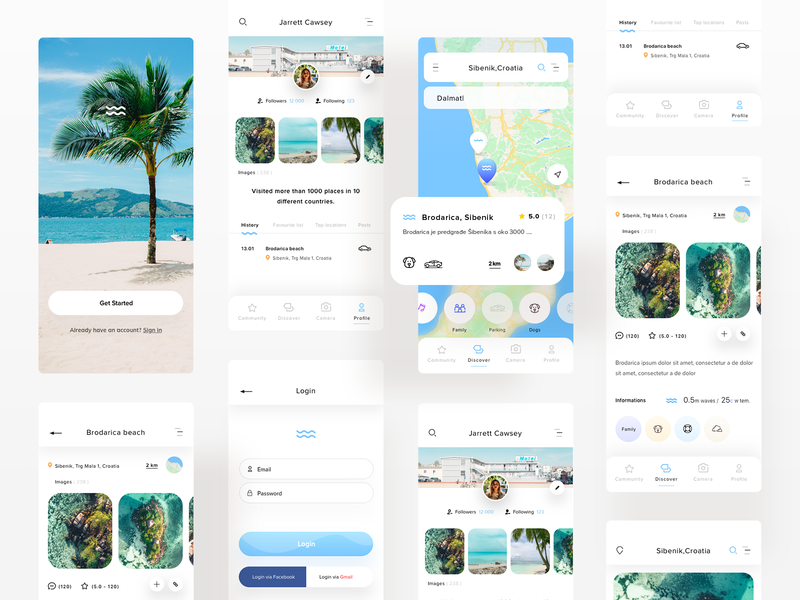 WeSwim - Mobile App mobile app beaches swim swimming mobie mobile ui uiux ux userinterfacedesign design webdesign ui