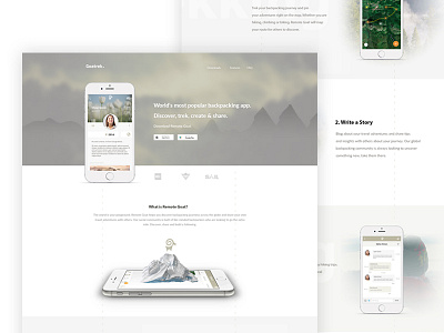 Goatrek - Landing page design goatrekapp landingpage mobileappdesign